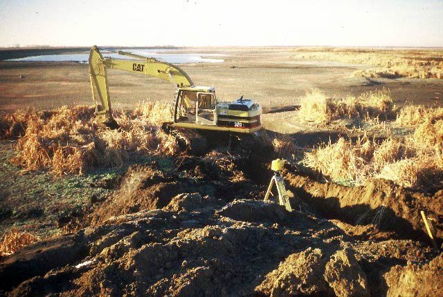 Excavation for large sewer and water projects, draining and irrigation.