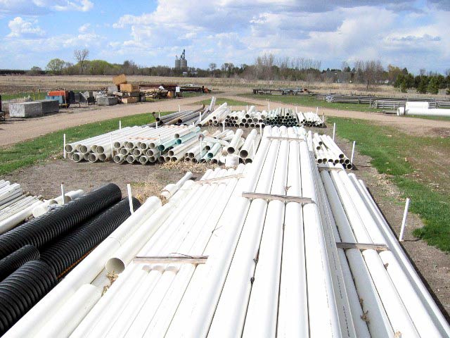 Many sizes of PVC pipe in stock.